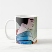 Mug peinture originale d'aquarelle japonaise Geisha (Gauche)