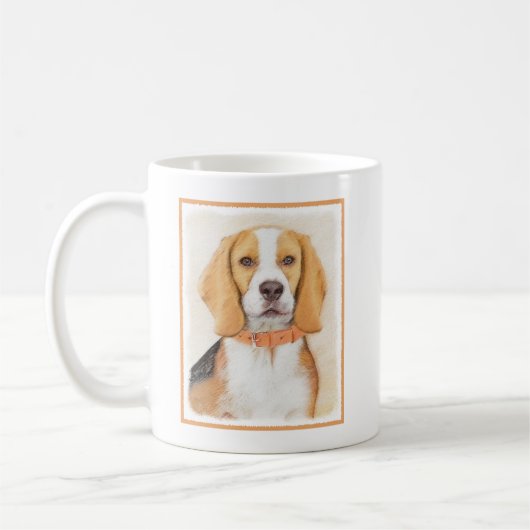 Mug Peinture originale de chien Beagle Hound Art anima (Gauche)