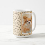 Mug Peinture originale de chien Chihuahua à poils long (Devant droit)