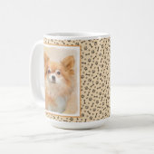 Mug Peinture originale de chien Chihuahua à poils long (Devant gauche)