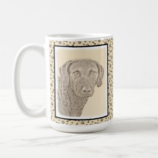 Mug Peinture originale de chien par Retriever de Chesa (Gauche)