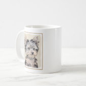 Mug Peinture originale de chiot Yorkshire Terrier (Devant gauche)
