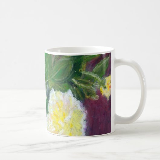 Mug Peinture Pastel à l'huile de rose jaune (Droite)