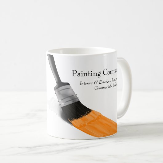 Mug Peinture Peintre Service Société Pinceau Orange (Devant droit)