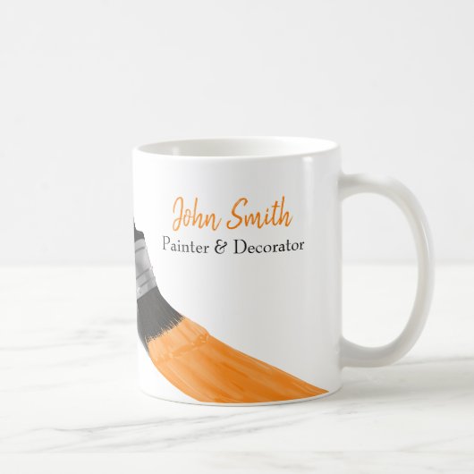 Mug Peinture Peintre Service Société Pinceau Orange (Droite)