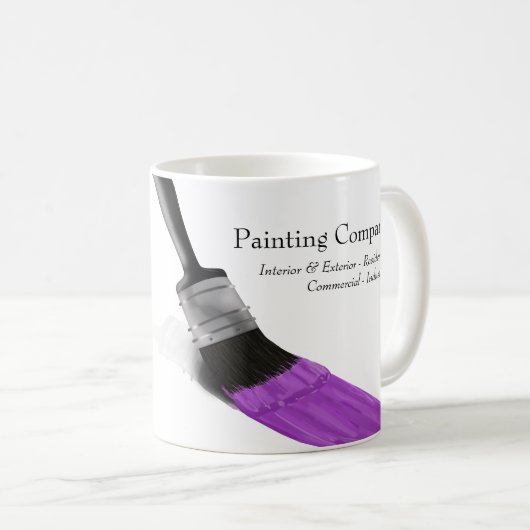 Mug Peinture Peintre Service Société Pinceau violet (Devant droit)