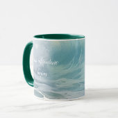 Mug Peinture personnalisée des vagues de plage (Devant gauche)