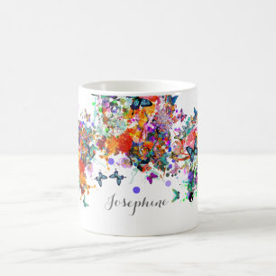 Mug Peinture personnalisées splash Papillons Pop Art