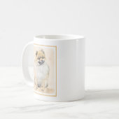 Mug Peinture Poméranienne (orange) - Art Chien origina (Devant gauche)