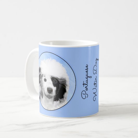 Mug Peinture Portugaise de Chien d'Eau - Art original  (Devant gauche)