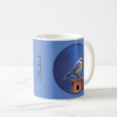 Mug Peinture pour oiseaux bleus (femelle) - Art origin (Devant droit)