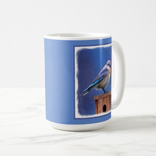 Mug Peinture pour oiseaux bleus (femelle) - Art origin (Devant droit)