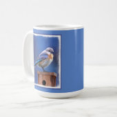 Mug Peinture pour oiseaux bleus (femelle) - Art origin (Devant gauche)