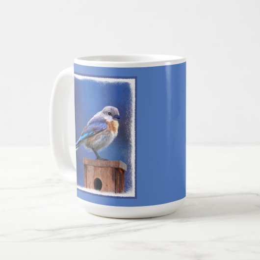 Mug Peinture pour oiseaux bleus (femelle) - Art origin (Devant gauche)