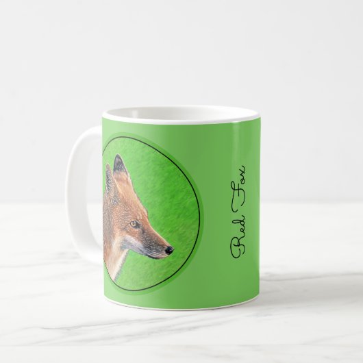 Mug Peinture Red Fox - Art original de la faune (Devant gauche)