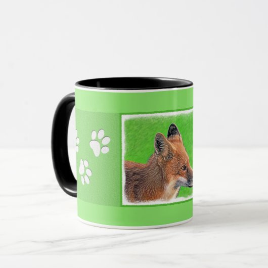 Mug Peinture Red Fox - Art original de la faune (Devant gauche)