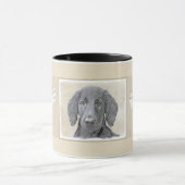 Mug Peinture Retriever à revêtement plat - Art Chien o (Centre)