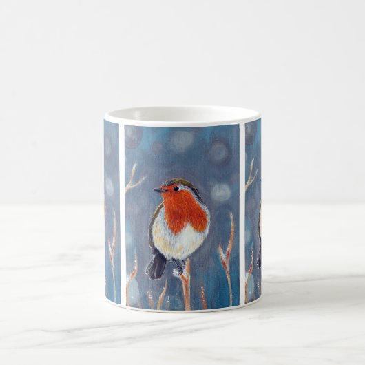 Mug Peinture Robin d'hiver (Centre)