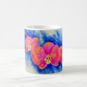 Mug Peinture romantique d'orchidée rose orange (Centre)