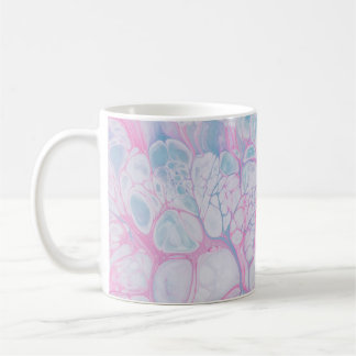 MUG PEINTURE ROSE ET ABSTRAITE TURQUOISE