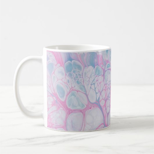 MUG PEINTURE ROSE ET ABSTRAITE TURQUOISE (Gauche)