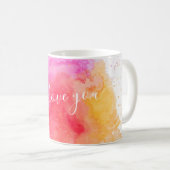 Mug Peinture rose moderne (Devant droit)
