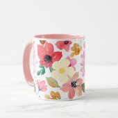 Mug Peinture rose Motif Art moderne Design (Devant gauche)