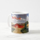 Mug Peinture rouge de beaux-arts de ferme de la (Devant gauche)