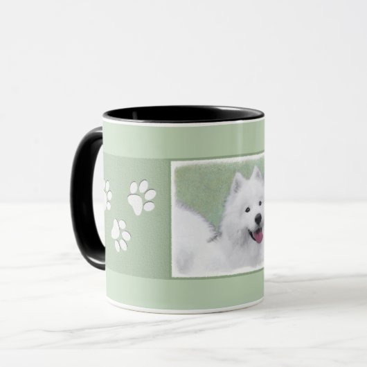 Mug Peinture Samoyed - Cute Original Chien Art (Devant gauche)