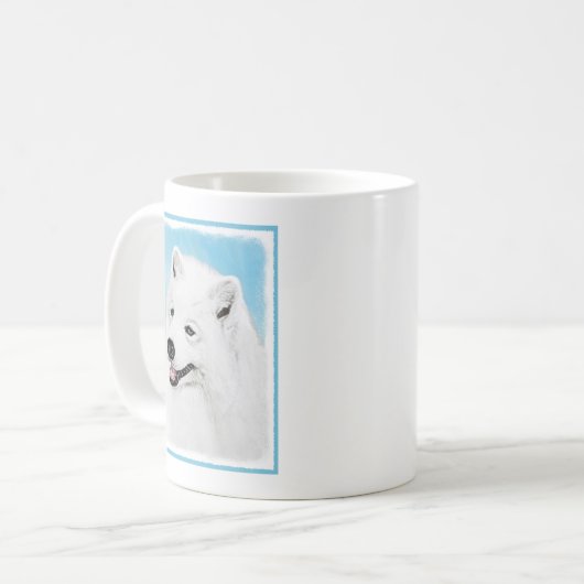Mug Peinture Samoyed - Cute Original Chien Art (Devant gauche)