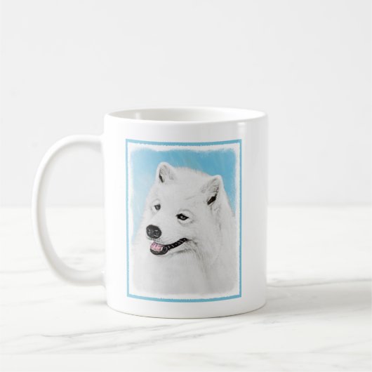 Mug Peinture Samoyed - Cute Original Chien Art (Gauche)