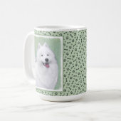 Mug Peinture Samoyed - Cute Original Chien Art (Devant gauche)