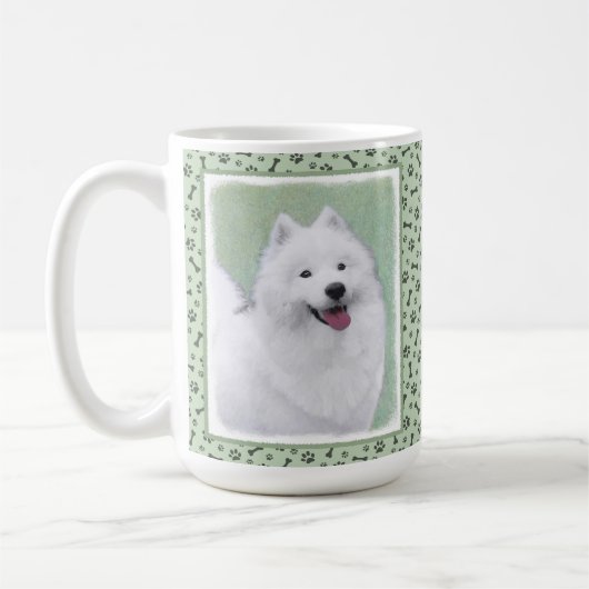 Mug Peinture Samoyed - Cute Original Chien Art (Gauche)