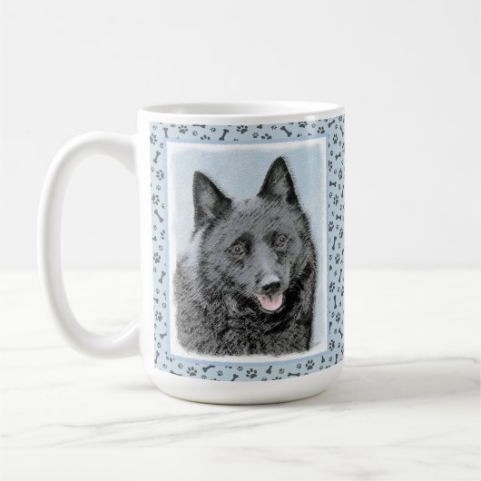Mug Peinture Schipperke - Cute Original Chien Art (Gauche)
