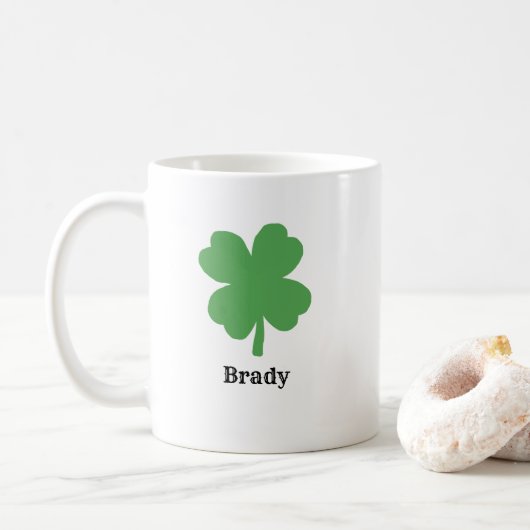 Mug Peinture shamrock irlandaise aquarelle texture (Avec donut)