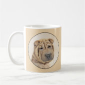 Mug Peinture Shar Pei - Cute Original Chien Art (Gauche)