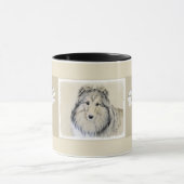 Mug Peinture Shetland Sheepdog - Jolie art original ch (Centre)