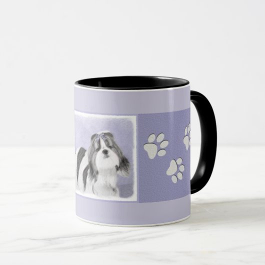 Mug Peinture Shih Tzu - Cute Original Chien Art (Devant droit)