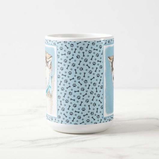 Mug Peinture Sibérienne Husky Puppy - Art Chien origin (Centre)