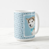Mug Peinture Sibérienne Husky Puppy - Art Chien origin (Devant droit)