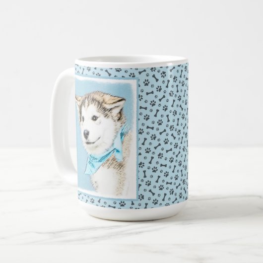 Mug Peinture Sibérienne Husky Puppy - Art Chien origin (Devant gauche)