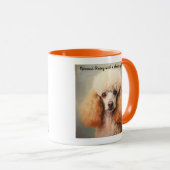 Mug Peinture standard à l'huile de caniche avec légend (Devant droit)