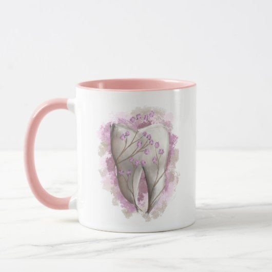 Mug Peinture sur dents. Dentiste, assistante dentaire. (Gauche)