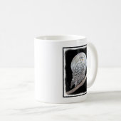 Mug Peinture sur la Chouette neigeuse et la Lune - Art (Devant droit)