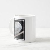 Mug Peinture sur la Chouette neigeuse et la Lune - Art (Devant gauche)