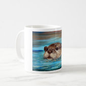Mug Peinture sur la loutre de rivière (Devant gauche)