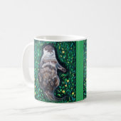 Mug Peinture sur la loutre de rivière relaxante (Devant gauche)
