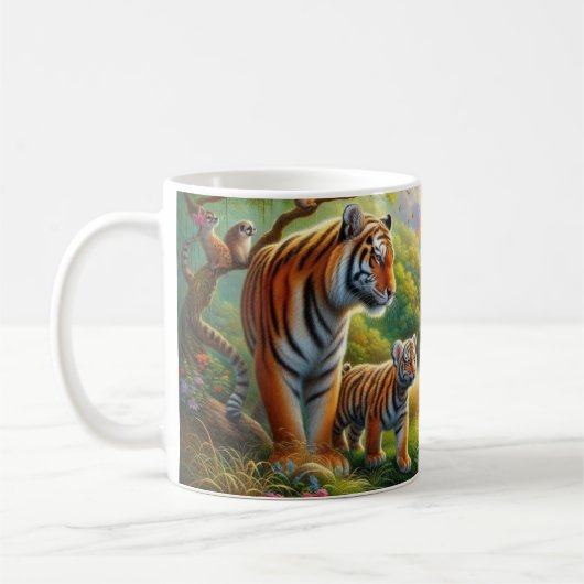 Mug Peinture sur la scène de la jungle pacifique (Gauche)