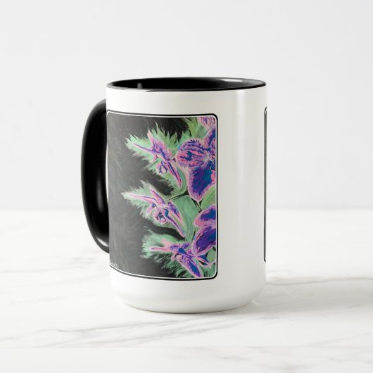 Mug Peinture sur une orchidée tropicale (Devant gauche)
