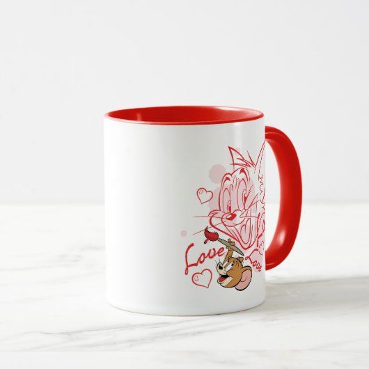 Mug Peinture Tom & Jerry Valentine (Devant droit)